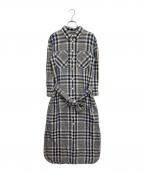 RRLダブルアールエル）の古着「Plaid Cotton-Linen Shirtdres」｜アイボリー×ブルー