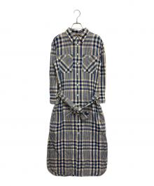 RRL（ダブルアールエル）の古着「Plaid Cotton-Linen Shirtdres」｜アイボリー×ブルー