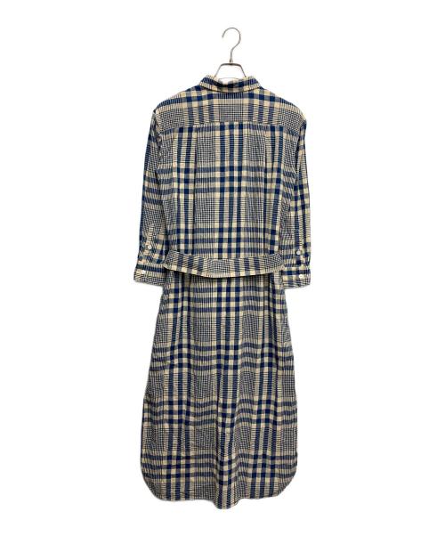 RRL（ダブルアールエル）RRL (ダブルアールエル) Plaid Cotton-Linen Shirtdres アイボリー×ブルー サイズ:2の古着・服飾アイテム
