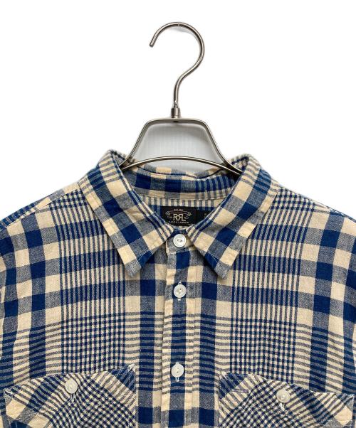 RRL（ダブルアールエル）RRL (ダブルアールエル) Plaid Cotton-Linen Shirtdres アイボリー×ブルー サイズ:2の古着・服飾アイテム