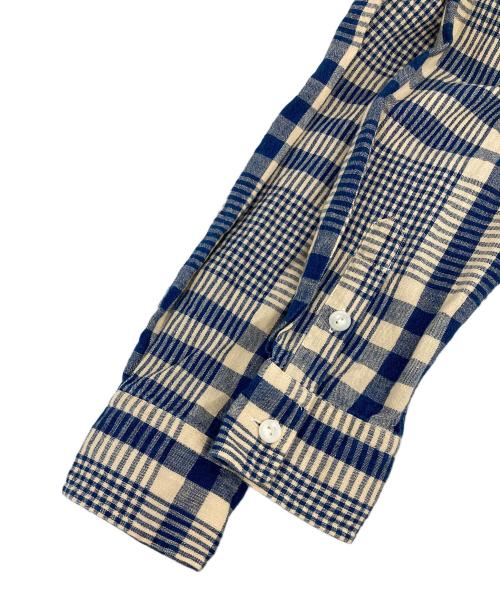 RRL（ダブルアールエル）RRL (ダブルアールエル) Plaid Cotton-Linen Shirtdres アイボリー×ブルー サイズ:2の古着・服飾アイテム