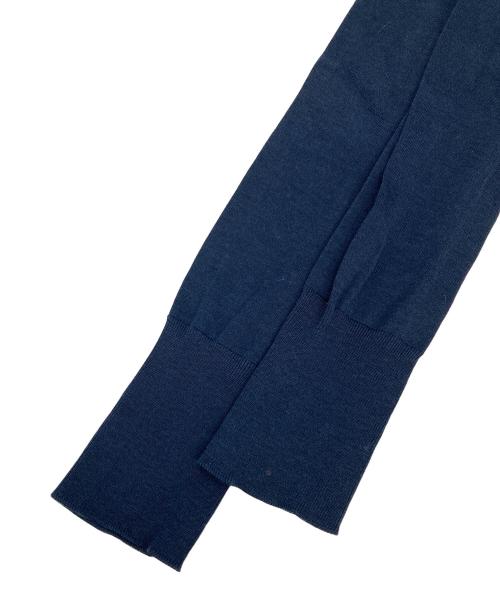 CELINE（セリーヌ）CELINE (セリーヌ) SOIEブレンドバイカラーニット オレンジ×ネイビー サイズ:XSの古着・服飾アイテム