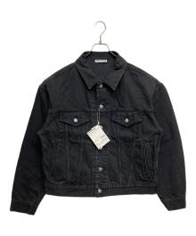 SOFTHYPHEN（ソフトハイフン）の古着「TUCKED DETAIL DENIM JACKET」｜ブラック
