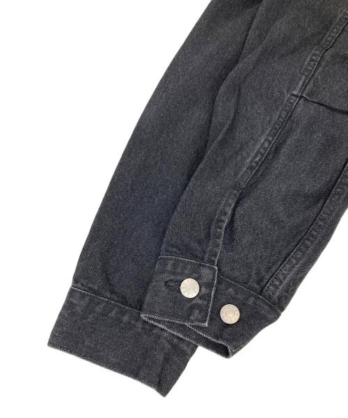 SOFTHYPHEN（ソフトハイフン）SOFTHYPHEN (ソフトハイフン) TUCKED DETAIL DENIM JACKET ブラック サイズ:03の古着・服飾アイテム