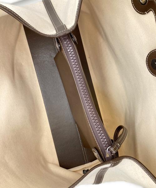 EMPORIO ARMANI（エンポリオ アルマーニ）EMPORIO ARMANI (エンポリオ アルマーニ) キャンバストートバッグ アイボリーの古着・服飾アイテム