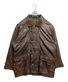 USED（USED）の古着「レザーファイヤーマンコート」｜ブラウン