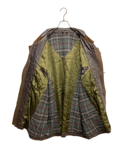 USED（USED）USED (USED) レザーファイヤーマンコート ブラウン サイズ:52の古着・服飾アイテム