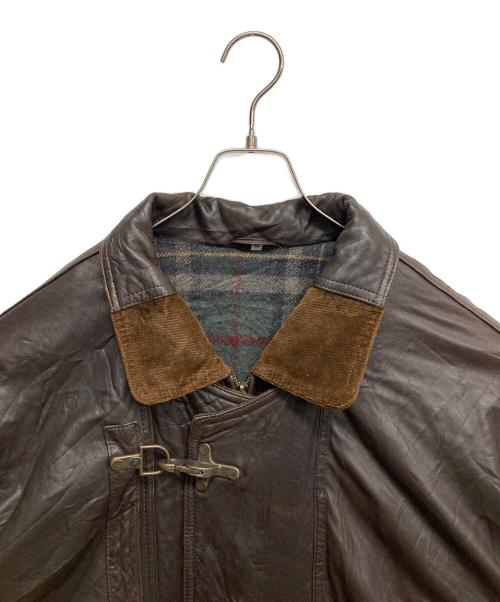 USED（USED）USED (USED) レザーファイヤーマンコート ブラウン サイズ:52の古着・服飾アイテム