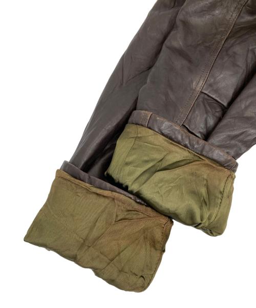 USED（USED）USED (USED) レザーファイヤーマンコート ブラウン サイズ:52の古着・服飾アイテム