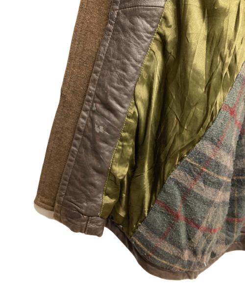 USED（USED）USED (USED) レザーファイヤーマンコート ブラウン サイズ:52の古着・服飾アイテム