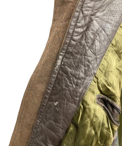 USED（USED）USED (USED) レザーファイヤーマンコート ブラウン サイズ:52の古着・服飾アイテム