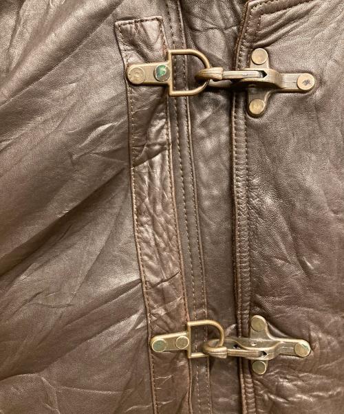 USED（USED）USED (USED) レザーファイヤーマンコート ブラウン サイズ:52の古着・服飾アイテム