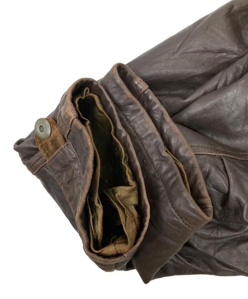 USED（USED）USED (USED) レザーファイヤーマンコート ブラウン サイズ:52の古着・服飾アイテム