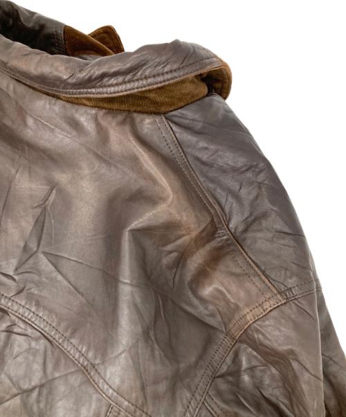 USED（USED）USED (USED) レザーファイヤーマンコート ブラウン サイズ:52の古着・服飾アイテム