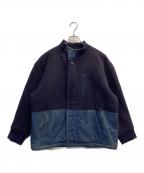 ISSEY MIYAKEイッセイミヤケ）の古着「ウール切替スタンドカラージャケット」｜ネイビー