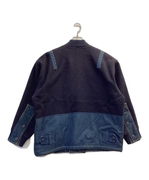 ISSEY MIYAKE（イッセイミヤケ）ISSEY MIYAKE (イッセイミヤケ) ウール切替スタンドカラージャケット ネイビー サイズ:Mの古着・服飾アイテム