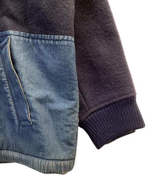 ISSEY MIYAKE（イッセイミヤケ）ISSEY MIYAKE (イッセイミヤケ) ウール切替スタンドカラージャケット ネイビー サイズ:Mの古着・服飾アイテム