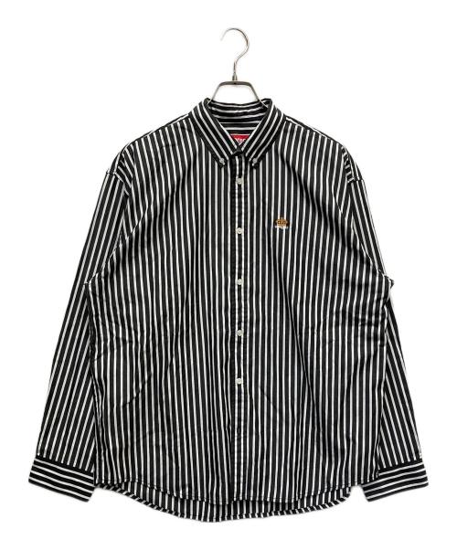 SUPREME（シュプリーム）Supreme (シュプリーム) STRIPE SHIRTS ブラック×ホワイト サイズ:Mの古着・服飾アイテム