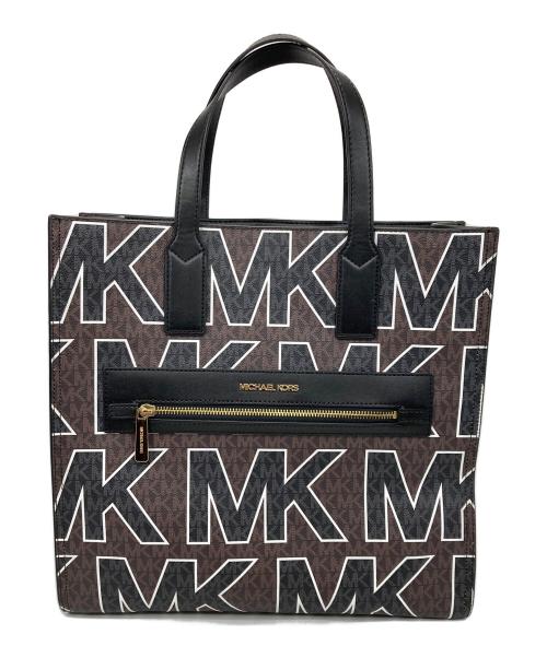 MICHAEL KORS（マイケルコース）MICHAEL KORS (マイケルコース) PVCレザートートバッグ ホワイト×ブラウンの古着・服飾アイテム