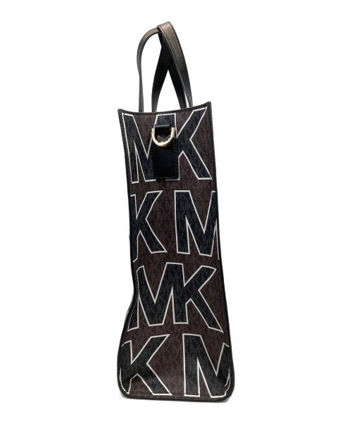 MICHAEL KORS（マイケルコース）MICHAEL KORS (マイケルコース) PVCレザートートバッグ ホワイト×ブラウンの古着・服飾アイテム