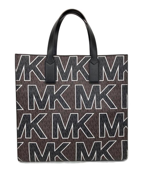 MICHAEL KORS（マイケルコース）MICHAEL KORS (マイケルコース) PVCレザートートバッグ ホワイト×ブラウンの古着・服飾アイテム
