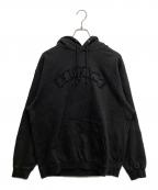 X-LARGEエクストララージ）の古着「フード付きトレーナーARCH LOGO HOODED SWEATSHIRT」｜ブラック
