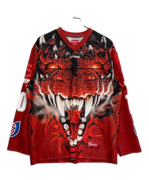 SUPREME（シュプリーム）SUPREME (シュプリーム) DRAGON HOCKEY JERSEY ブラック×レッド サイズ:Mの古着・服飾アイテム