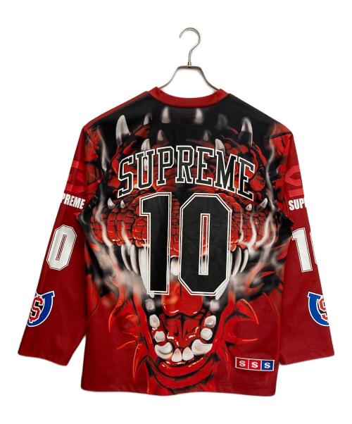 SUPREME（シュプリーム）SUPREME (シュプリーム) DRAGON HOCKEY JERSEY ブラック×レッド サイズ:Mの古着・服飾アイテム