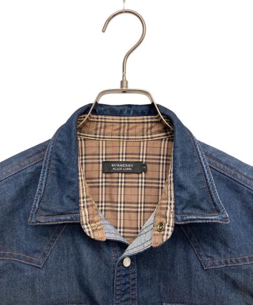 BURBERRY BLUE LABEL（バーバリー ブルー レーベル）BURBERRY BLUE LABEL (バーバリー ブルー レーベル) ノヴァチェックダンガリーシャツ インディゴ サイズ:3の古着・服飾アイテム