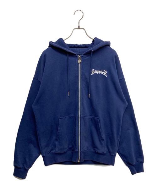 SUPPLIER（サプライヤー）SUPPLIER (サプライヤー) ラインストーンジップパーカー ブルー サイズ:Sの古着・服飾アイテム