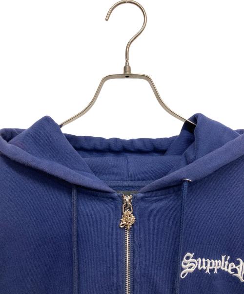 SUPPLIER（サプライヤー）SUPPLIER (サプライヤー) ラインストーンジップパーカー ブルー サイズ:Sの古着・服飾アイテム
