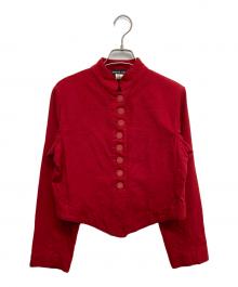 universal utility×COMME des GARCONS（ユニバーサルユーティリティー×コムデギャルソン）の古着「メニーボタンスタンドカラージャケット」｜レッド