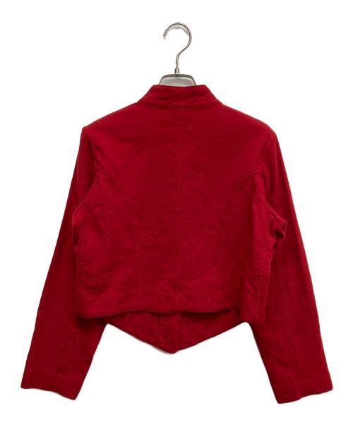 universal utility（ユニバーサルユーティリティー）universal utility (ユニバーサルユーティリティー) COMME des GARCONS (コムデギャルソン) メニーボタンスタンドカラージャケット レッド サイズ:Sの古着・服飾アイテム