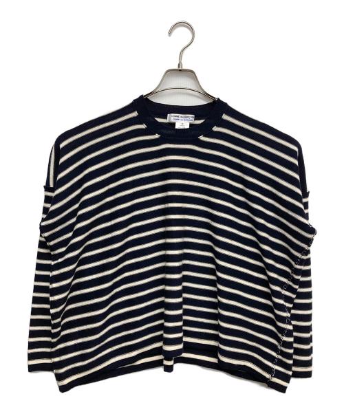COMME des GARCONS COMME des GARCONS（コムデギャルソン コムデギャルソン）COMME des GARCONS COMME des GARCONS (コムデギャルソン コムデギャルソン) ショートボーダーニット ネイビー×ホワイト サイズ:Sの古着・服飾アイテム