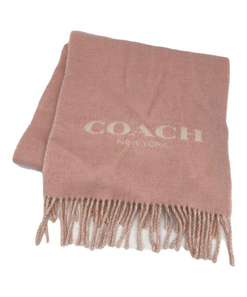COACH（コーチ）COACH (コーチ) ロゴマフラー ライトピンクの古着・服飾アイテム