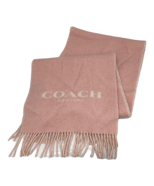 COACH（コーチ）COACH (コーチ) ロゴマフラー ライトピンクの古着・服飾アイテム