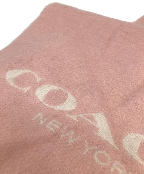 COACH（コーチ）COACH (コーチ) ロゴマフラー ライトピンクの古着・服飾アイテム