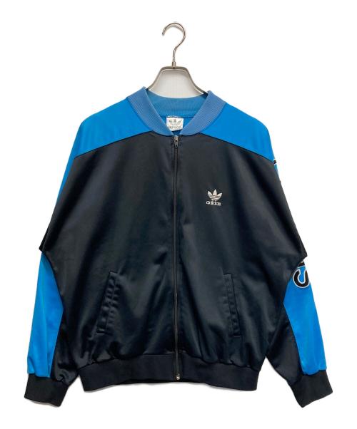adidas（アディダス）adidas (アディダス) トラックジャケット ブラック×ブルー サイズ:Lの古着・服飾アイテム