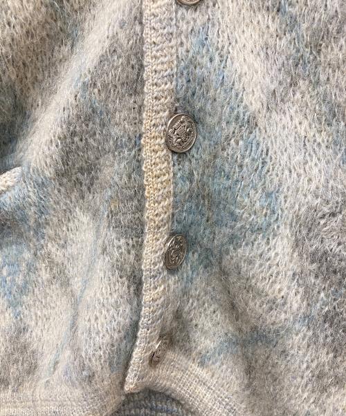 JANTZEN（ジャンセン）JANTZEN (ジャンセン) アーガイルモヘアブレンドカーディガン カーキ サイズ:Sの古着・服飾アイテム