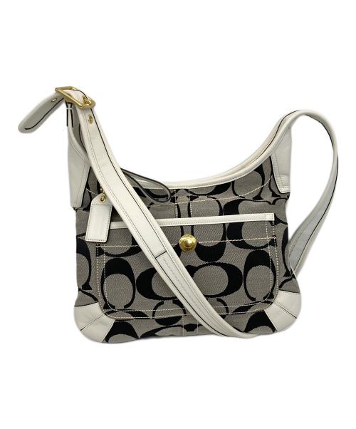 COACH（コーチ）COACH (コーチ) シグネチャー エルゴ ショルダーバッグ ブラック×グレーの古着・服飾アイテム
