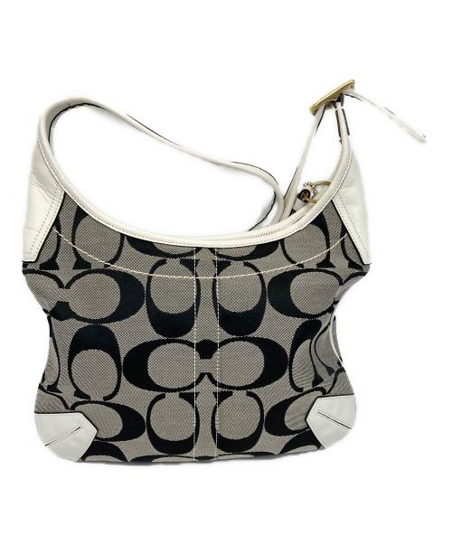 COACH（コーチ）COACH (コーチ) シグネチャー エルゴ ショルダーバッグ ブラック×グレーの古着・服飾アイテム