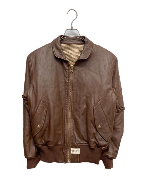 PINK HOUSE（ピンクハウス）PINK HOUSE (ピンクハウス) ラムレザージップブルゾン ブラウン サイズ:無しの古着・服飾アイテム