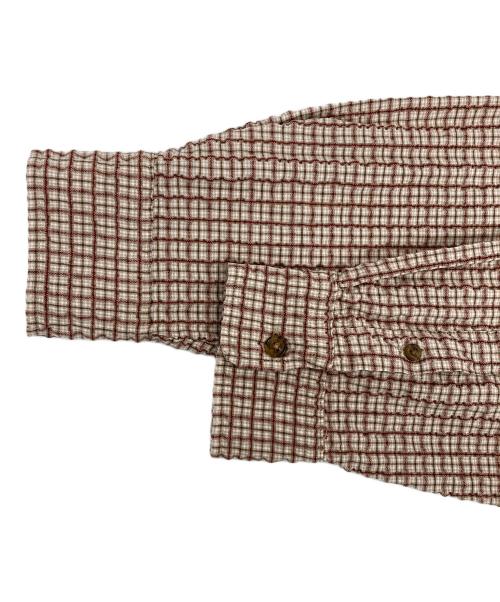 stussy（ステューシー）stussy (ステューシー) シアサッカーチェックシャツ ベージュ サイズ:Lの古着・服飾アイテム