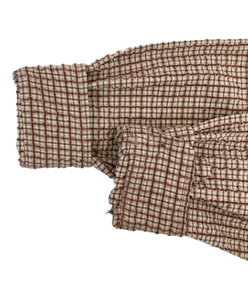 stussy（ステューシー）stussy (ステューシー) シアサッカーチェックシャツ ベージュ サイズ:Lの古着・服飾アイテム