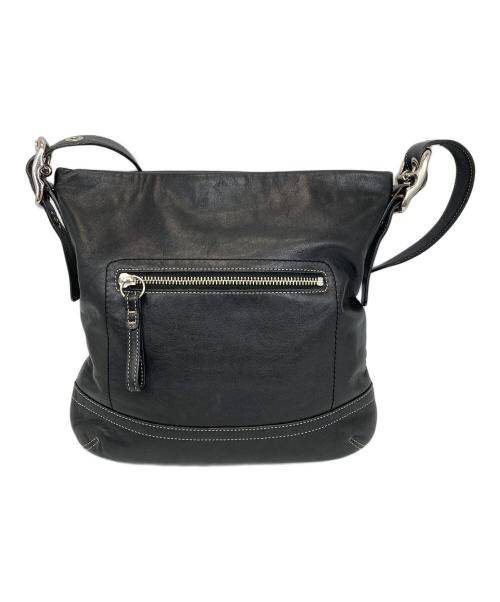 COACH（コーチ）COACH (コーチ) レザーショルダーバッグ ブラックの古着・服飾アイテム