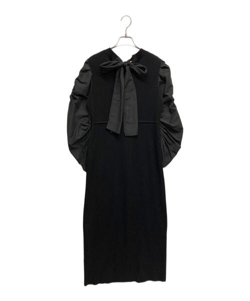 CELFORD（セルフォード）CELFORD (セルフォード) バックリボンニットワンピース ブラック サイズ:38の古着・服飾アイテム