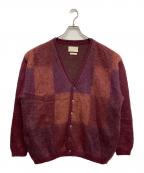 YOKEヨーク）の古着「SQUARE PANNEL MOHAIR CARDIGAN」｜エンジ