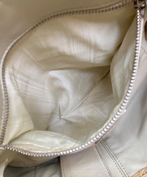 GIORGIO ARMANI（ジョルジオアルマーニ）GIORGIO ARMANI (ジョルジオアルマーニ) クロコダイル型押し ハンドバッグ ベージュの古着・服飾アイテム
