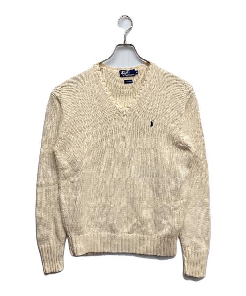 POLO RALPH LAUREN（ポロ・ラルフローレン）POLO RALPH LAUREN (ポロ・ラルフローレン) Vネックニット ホワイト サイズ:Mの古着・服飾アイテム