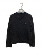 BURBERRY BLACK LABELバーバリーブラックレーベル）の古着「ヘンリーネックニット」｜ブラック